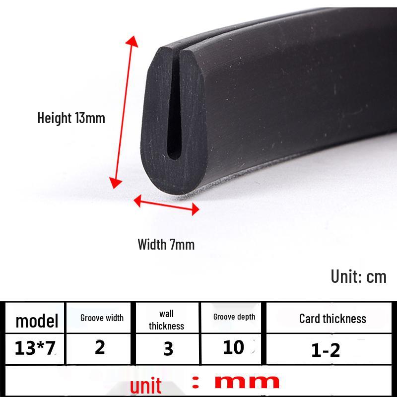 U-Shaped Rubber Anti-Collision Edge Seal Strip for Glass and Steel Plates