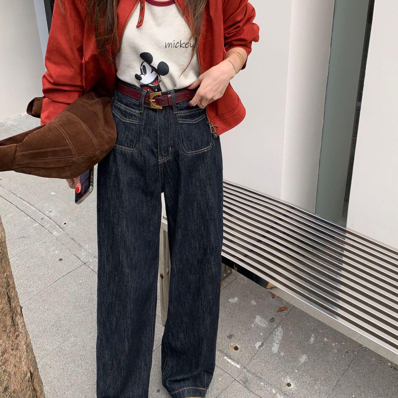 

European-Style German Velvet Floor-Length Pants with Belt 30