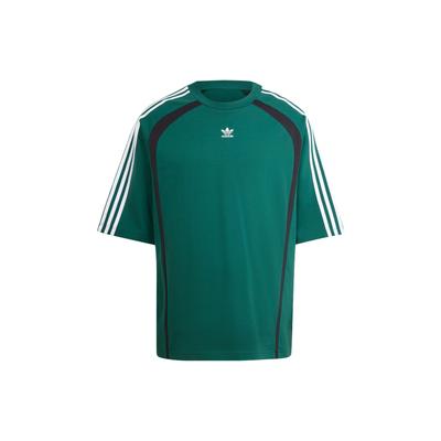 Originals Kleeblatt Drei-Streifen Logo Bestickt Locker Geschnitten Rundhals T-Shirt Herren Oberteile Grün IW3638
