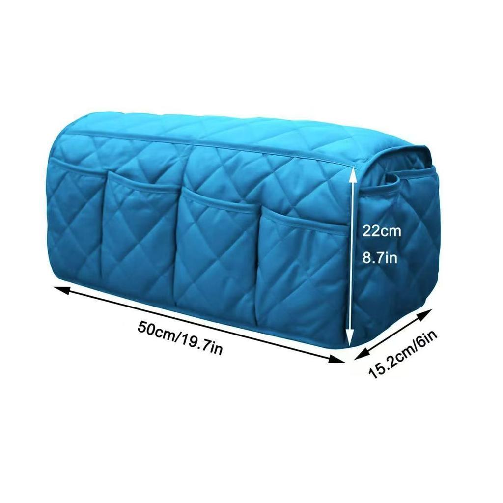 Simple Quilted Storage Bag Sofa Armrest Cover with Multiple Pockets for Storage Grey Modern High-quality Miscellaneous Sack