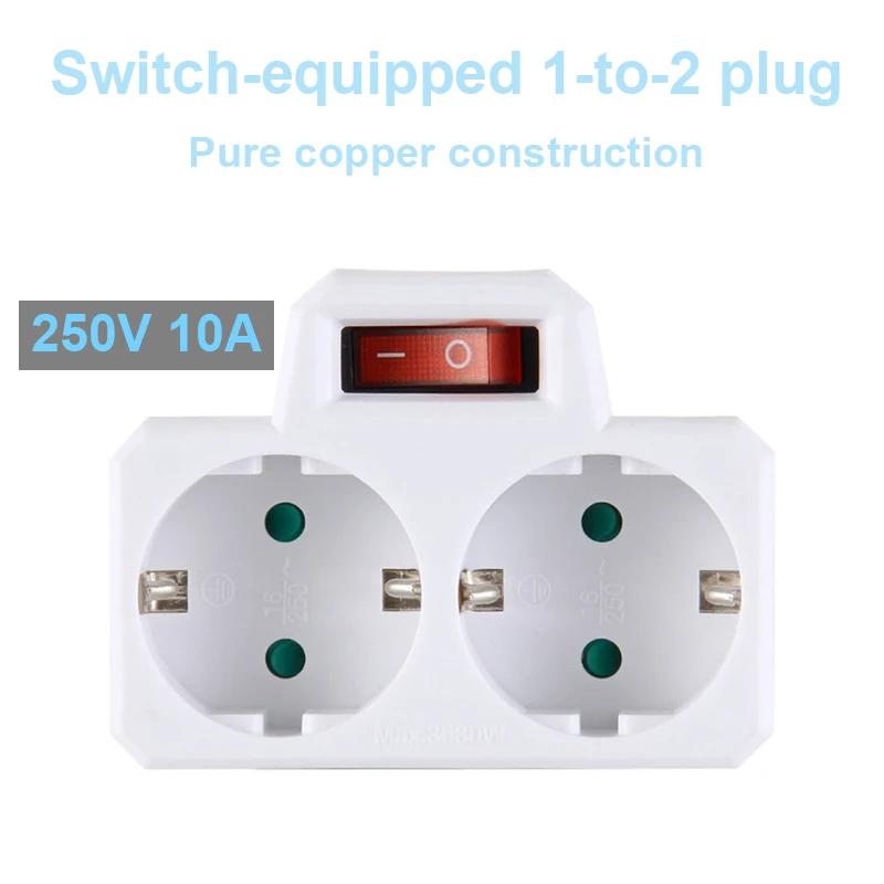 EU Power Socket European Standard Converter Extension Power Socket 2-Pin Plug Spain Germany AC Converter Adapter For Home Use