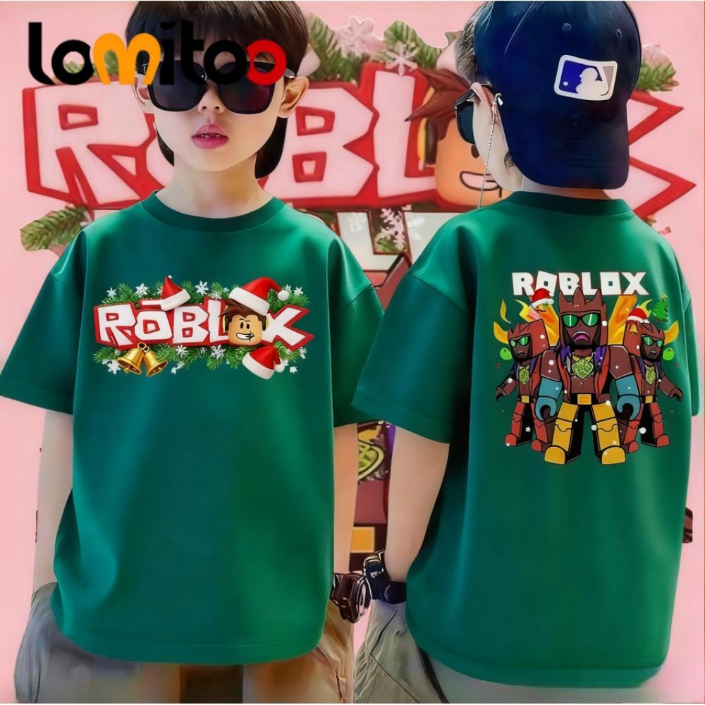 Christmas boy and girl roblox prints cute soft T-shirts
