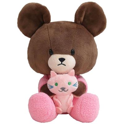 Nakajima Corporation Die Bärenschule Jackie und Katze Paar Plüschtier 202109-24 Größe: H19 x B14.5 x T10cm