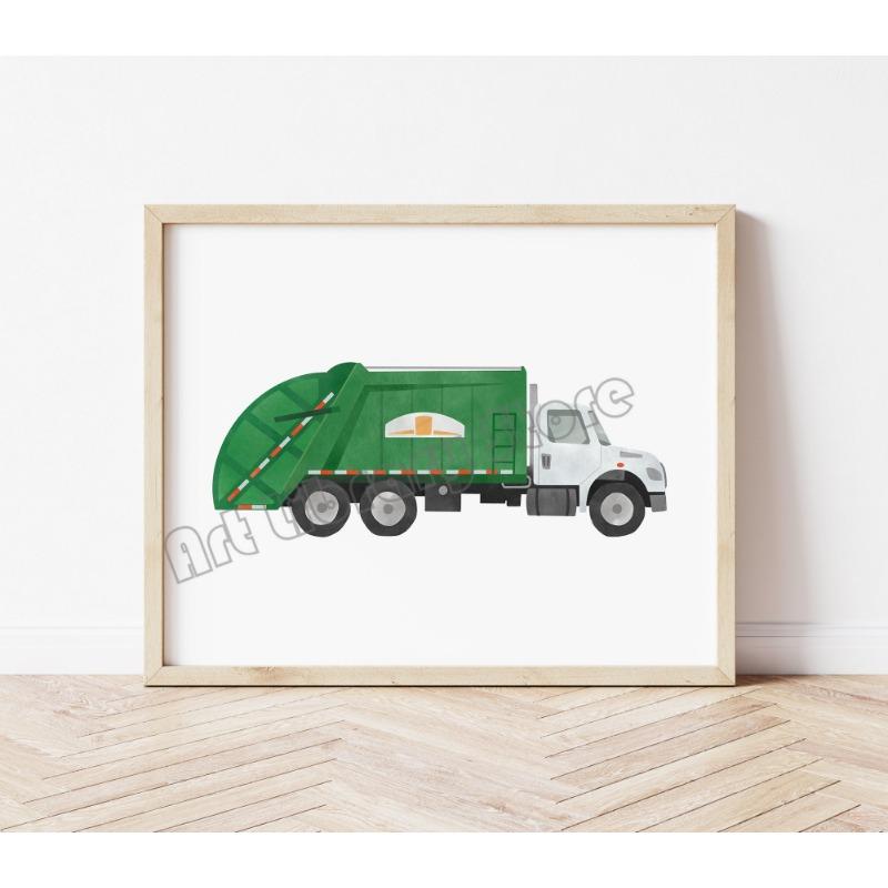 Watercolor Construction Vehicle Transportation Tractor Bulldozer Poster Wall Art Pictures Canvas Painting Nursery Home Decor