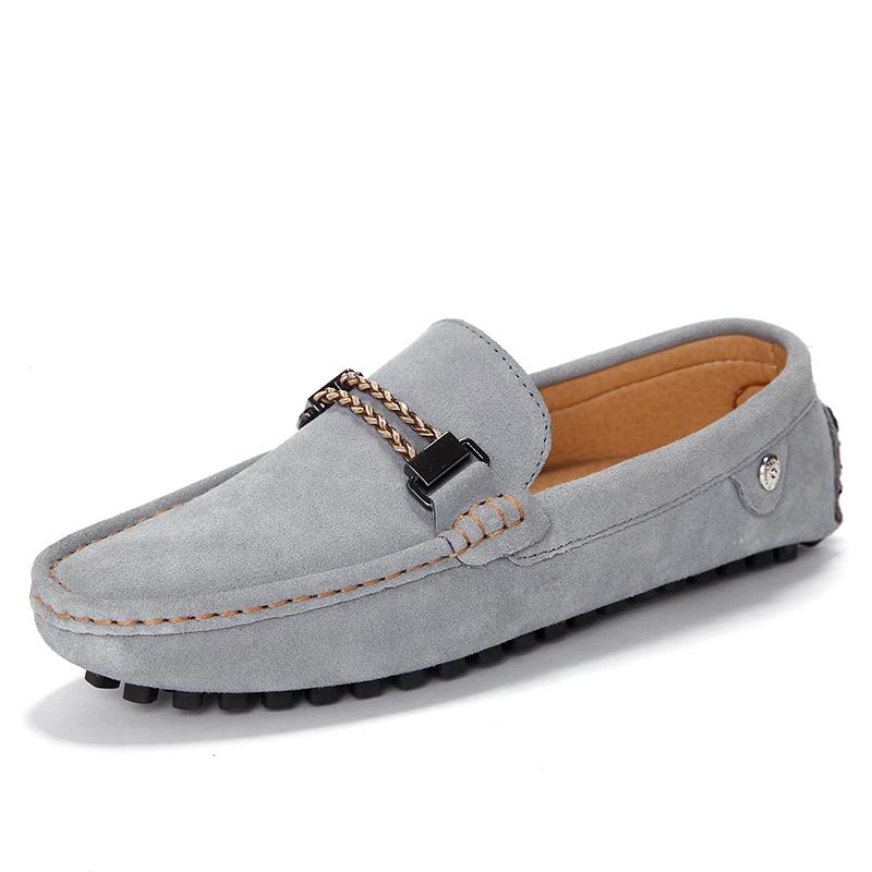 Men Loafers Moccasins Fashion Casual Suede Leather Shoes Men'S Blue Slip On Shoes Moccasins For Man Flats Leisure Summer Shoes