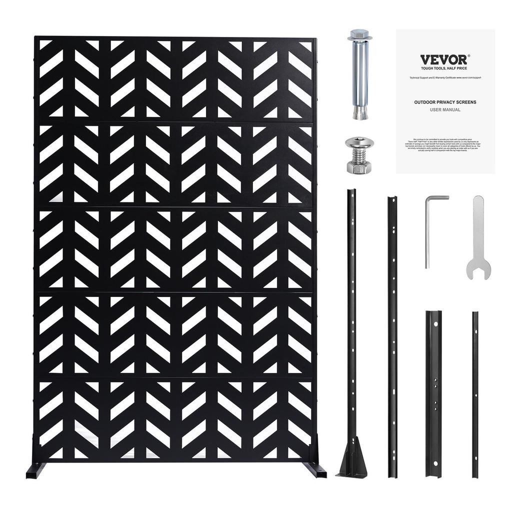 Metal Privacy Screen 47" X 72" Freestanding Outdoor Privacy Screens