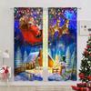 2 Panels Xmas Snow Father Christmas Claus Drape Panels Semi-Light Block Drape Ideal for Bedroom Living Room Window Kitchen Office Home Decoration
