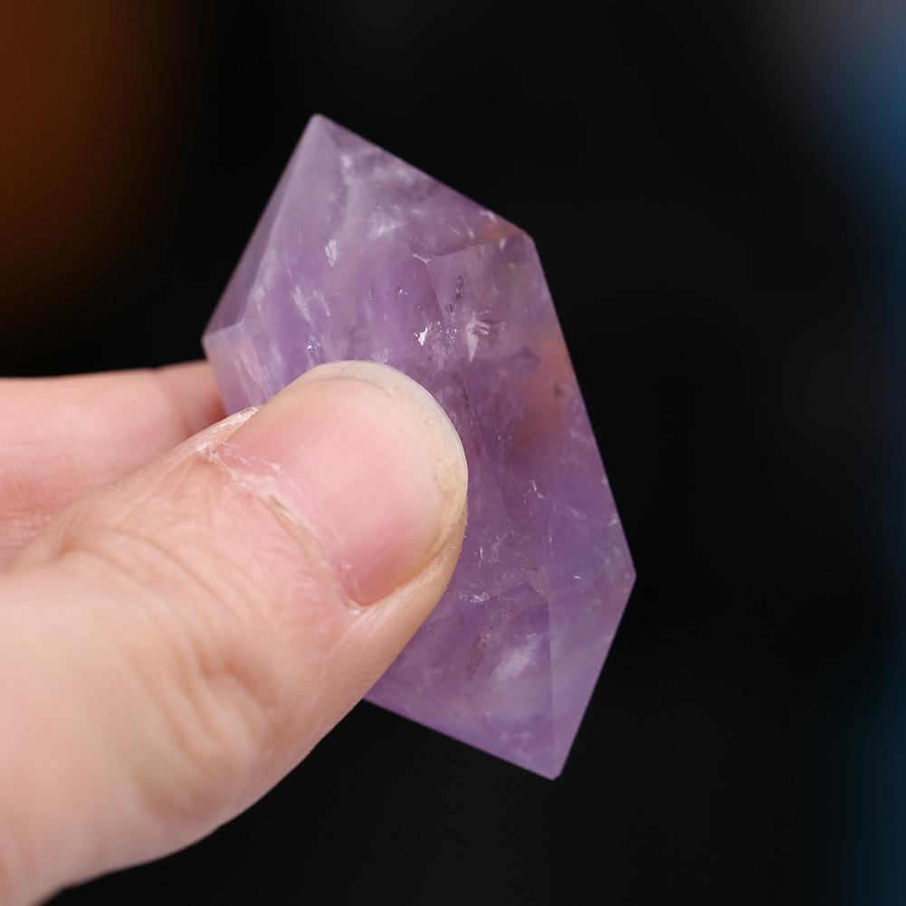 Amethyst Quartz Purple,   Stone 4.5cm Double Pointed Prism for Home Decoration Jewelry Making Fish   Potted Plants Foot   with Crtive Shap