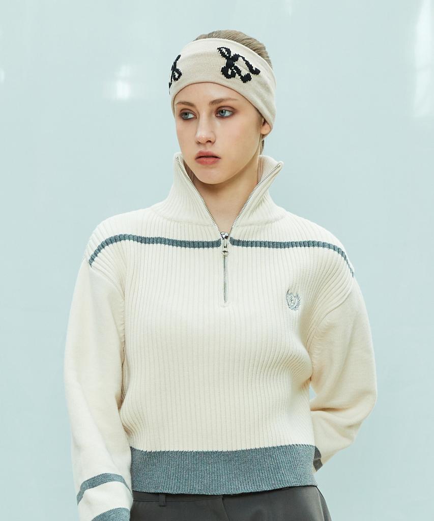 LARTIGENT L9 Half Zip-Up Knit(Ivory)