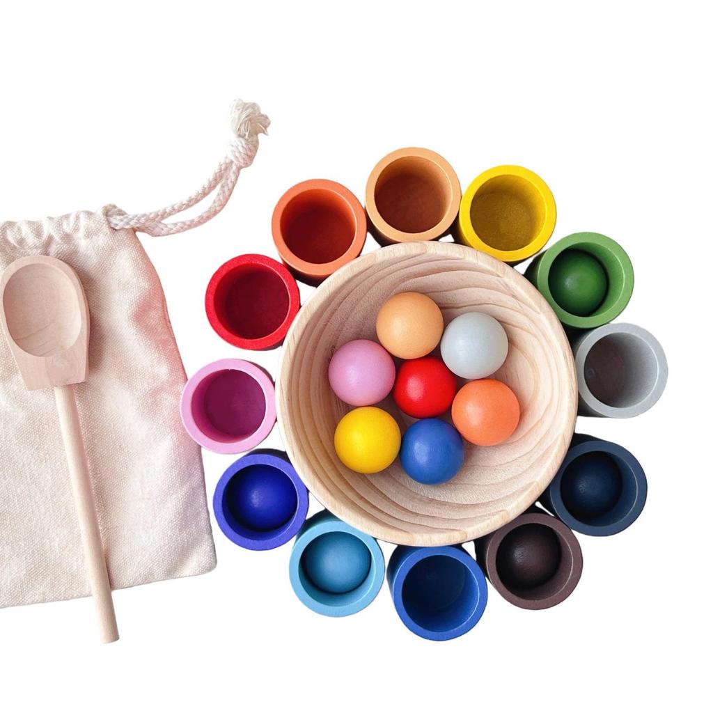 Tasses de tri de couleurs Montessori: Jouets d'Éveil pour Enfants de 1 à 2 Ans