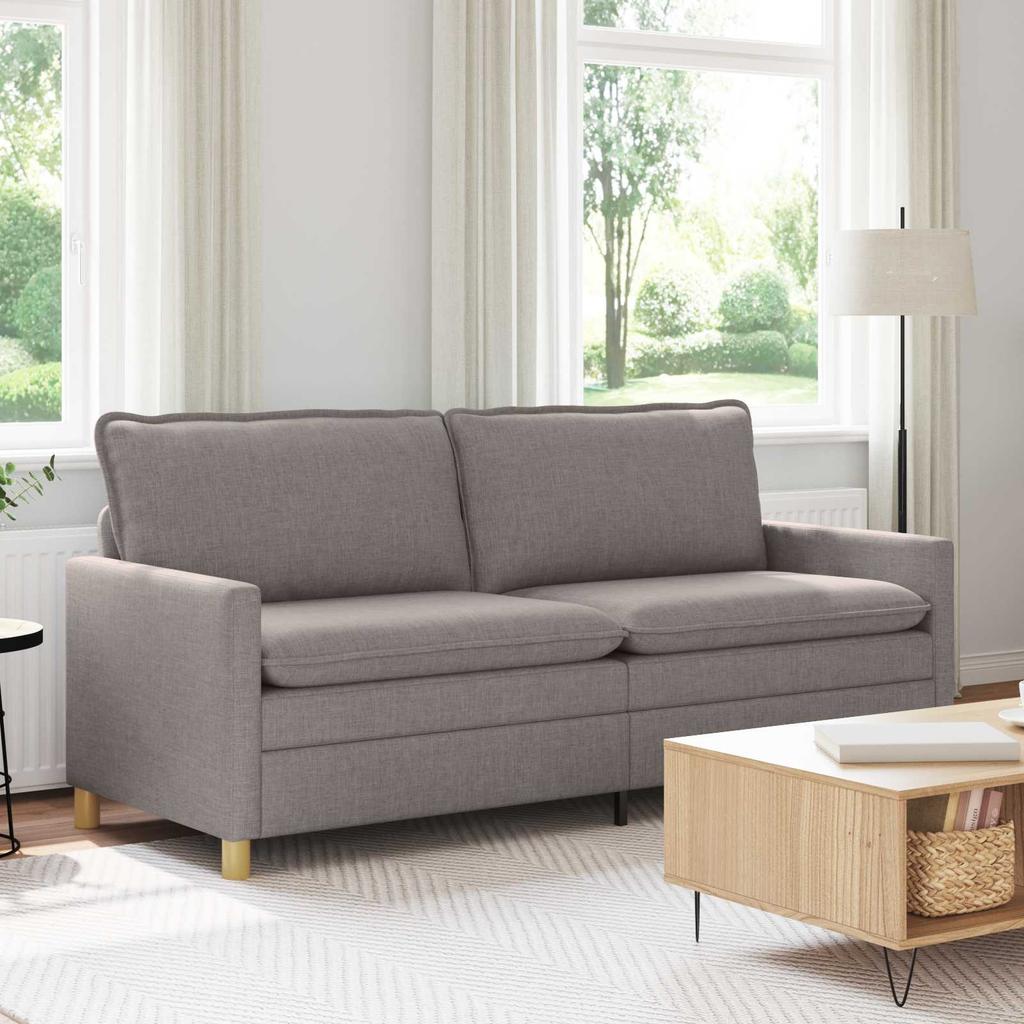 Sofa Taupe 196 x 81 x 87.5 cm Fabric