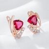 Sparkling Purple Natural Zircon English Earrings For Women Fashion  Rose Gold Color Vintage Party Daily Jewelry