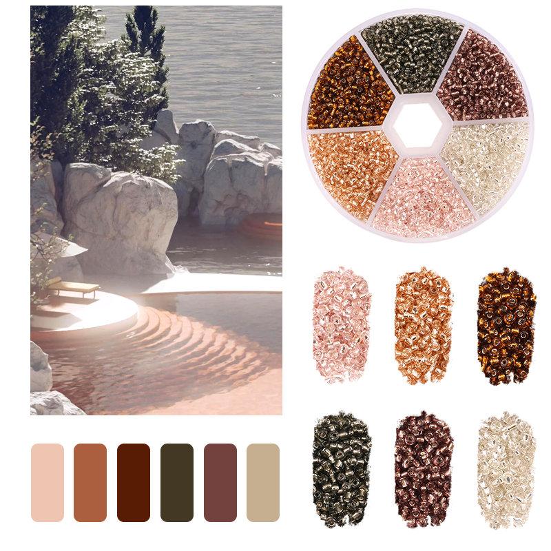 2mm Seed Beads Kit Small Beads For Needlework Craft Round Glass Jewelry Beads For Jewelry Making Bracelet Necklace Handmade DIY