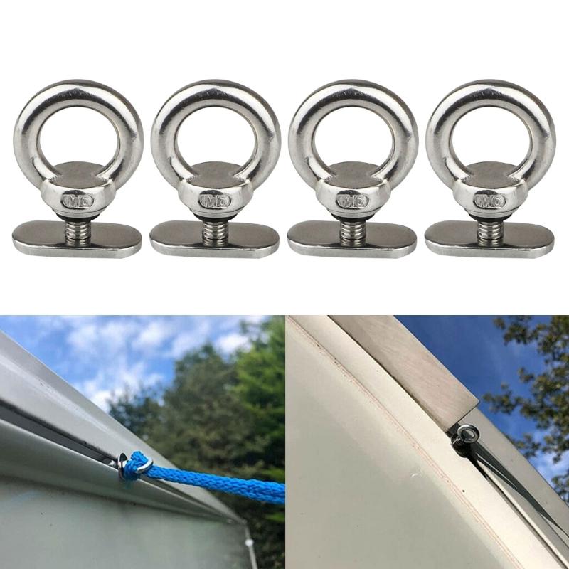 4Pcs Stainless Steel Kayak Track Mount Screw Kayak Track Mount Nut Tie Down Eyelet Rail Mount Screw Accessories