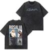Gewaschenes Oversized Streetwear T-Shirt ROSALÍA Lux Print Damen Herren Berghain Y2k Lockere Shirts Freizeit Baumwolle Damen Herren Kleidung