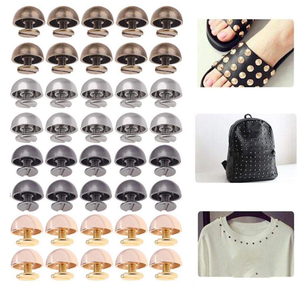 8/10/12/16/20mm Punk Clothes/Bag/Shoes Cloth Button Leather Craft Mushroom Dome Strap Rivets Solid Nail Bolt Round Head Screws