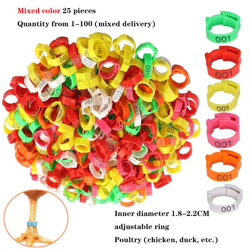 

25pcs 100pcs Chicken And Duck Pigeon Leg Small Foot Ring Clasp Poultry Leg Chick Duck Goose Animal Identification Tool
