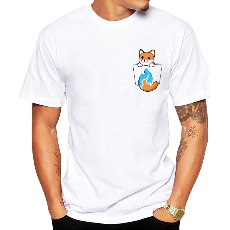 VagaryTees Neues Mode T-Shirt Herren Fuchs Tier T-Shirt fallende Blätter und Fuchs Grafik T-Shirt Unisex Streetwear Klassisches Hipster T-Shirt