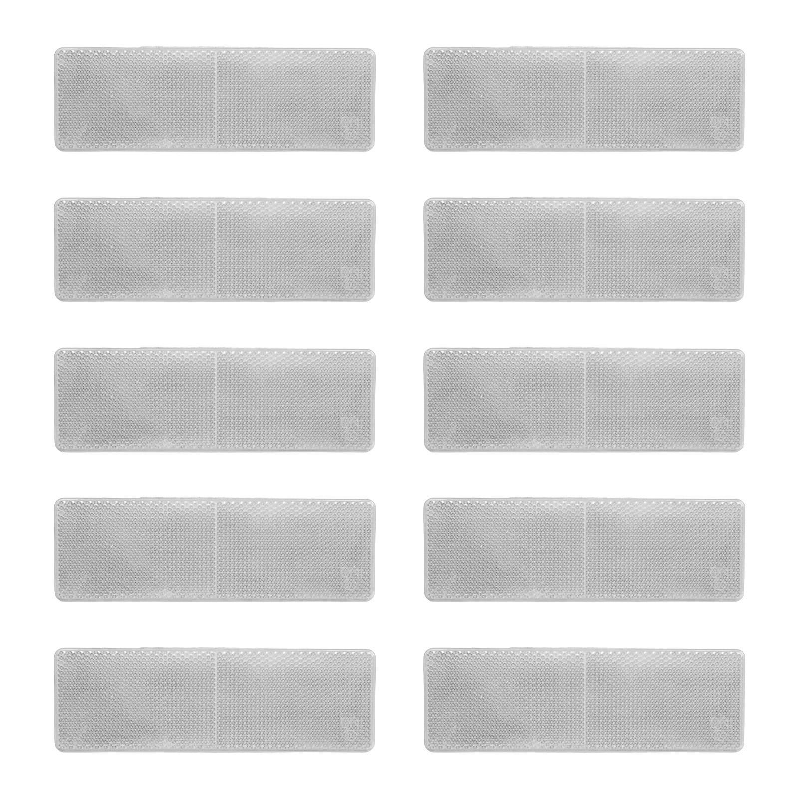 Self Adhesive Reflector Scratch Proof 1.89x5.83in High Visibility Rectangular Reflector for Tractor for Truck for Fence