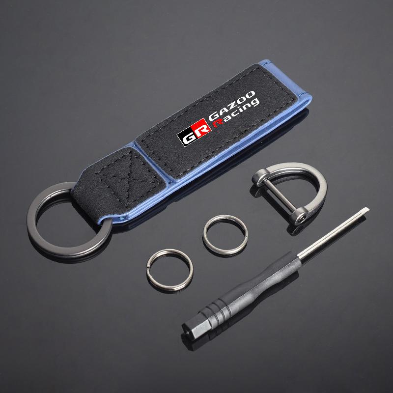 

Leather Car Styling Key Chain Ring Keychain For Toyota GR Gazoo Racing Supra Corolla Parts Sport 86 Yaris Grmn CHR Accessories синій