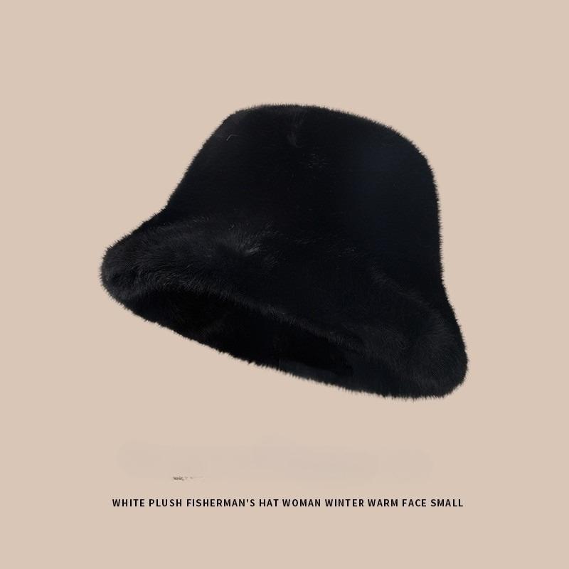 Women's Plush Fisherman's Hat, Winter Bucket Hat, Warm Basin Hat