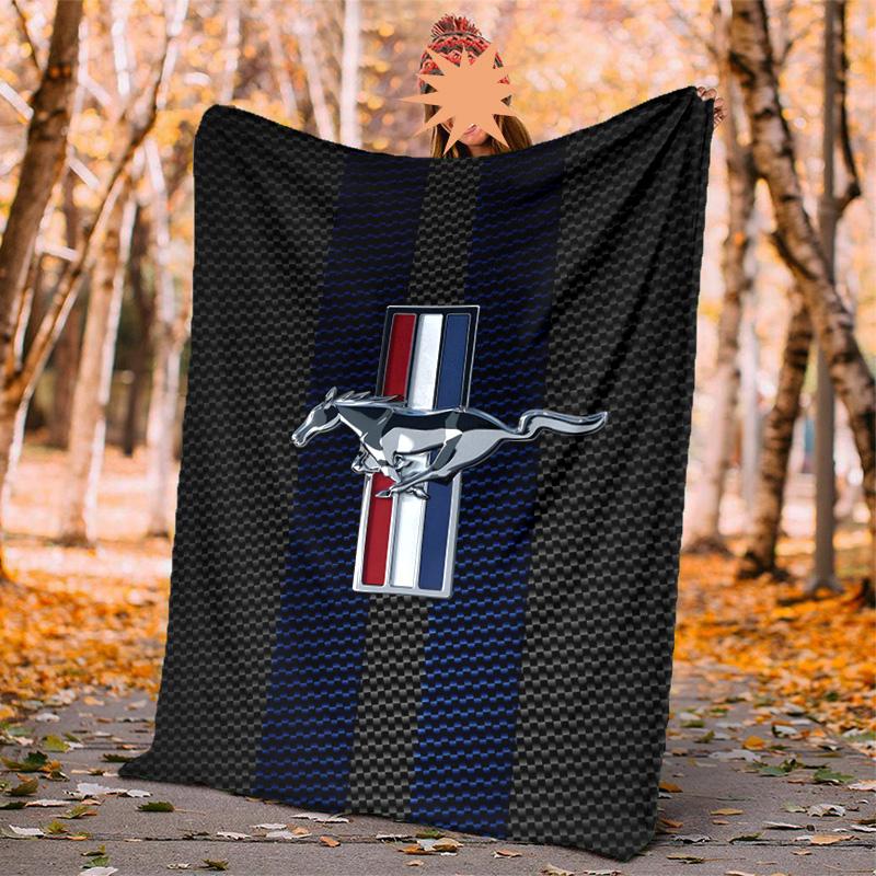 Coperta in Flanella Mustang Morbida Calda per Tutte le Stagioni, Design per Campeggio, Viaggi in Auto, Escursionismo Divano, Letto, Ufficio Regalo Perfetto per Feste