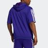 Adidas Basketball Sport Short Sleeve Hoodie Men Tops Blue Purple HB6759