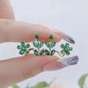 925 Silver Needle Green Flower Earrings For Women Korean Fashion Jewelry Trending Luxury Zircon Leaf Women's Stud Earrings
