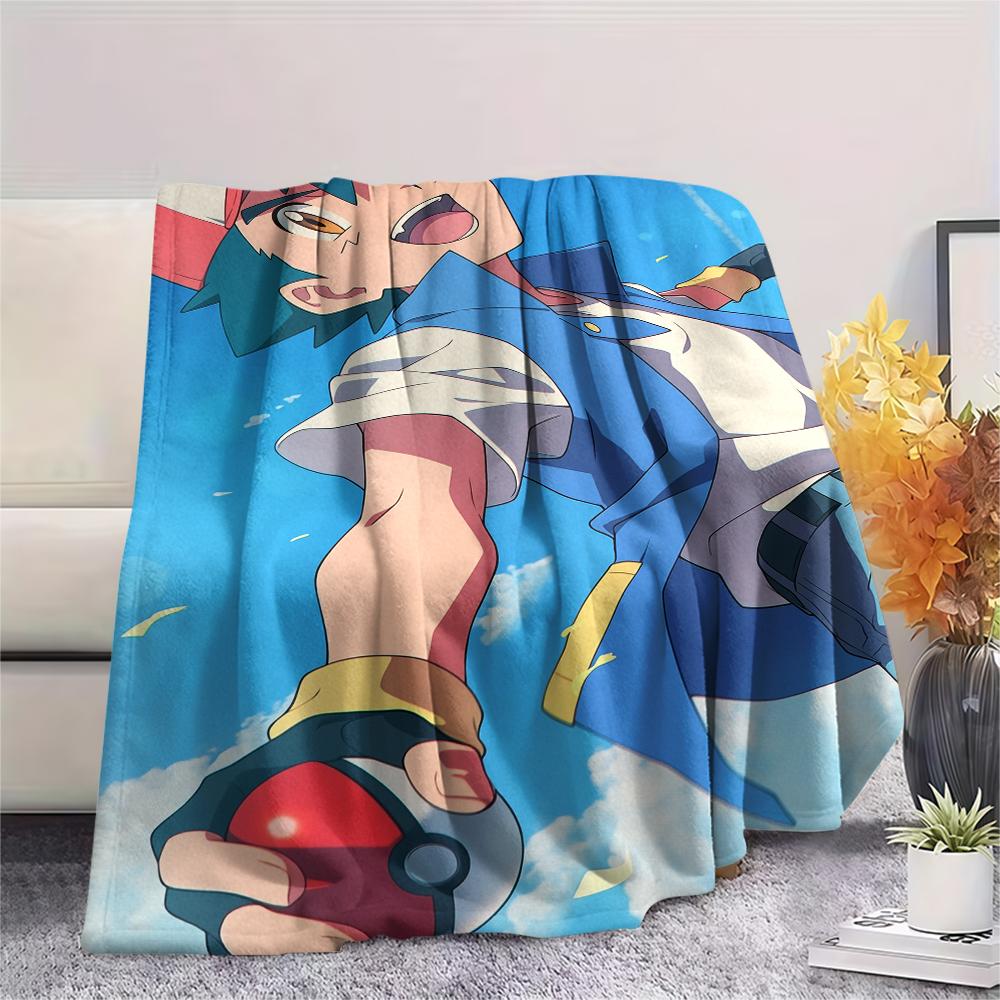 Pokémon Cartoon pattern Flannel Blanket, High quality Comfortable for All Seasons, Home Decor, Warmth and Comfort, Perfect for Gifts.