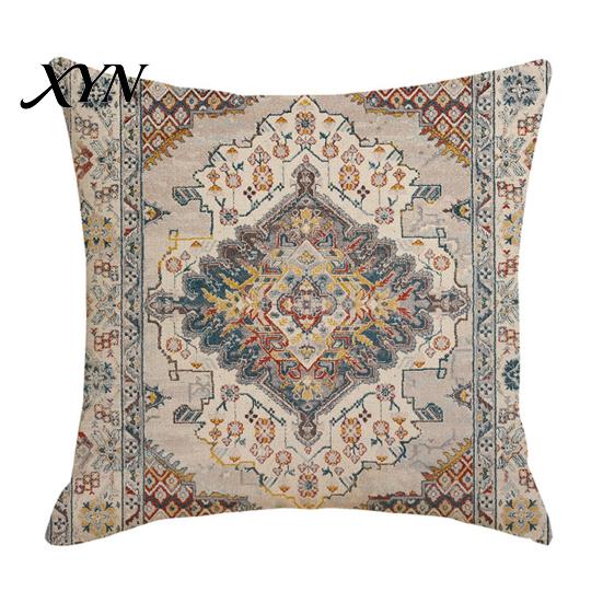 Square Pillow Case Boho Throw Covers, 18 x Inch Bohemia Bedroom Pillowslip Ethnic Style Cushion Case, Decorative Pillowcase for Sofa Couch