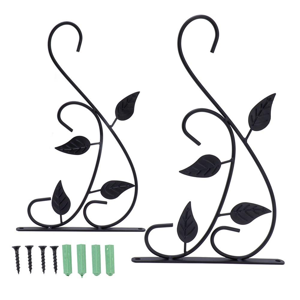 2pcs 11.97x8.46in Plant Hanger Bracket Iron Iron Plant Support Wall Mount Plant Hook Home Wall
