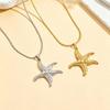 18K Gold Plated Stainless Steel Starfish Pendant Necklace