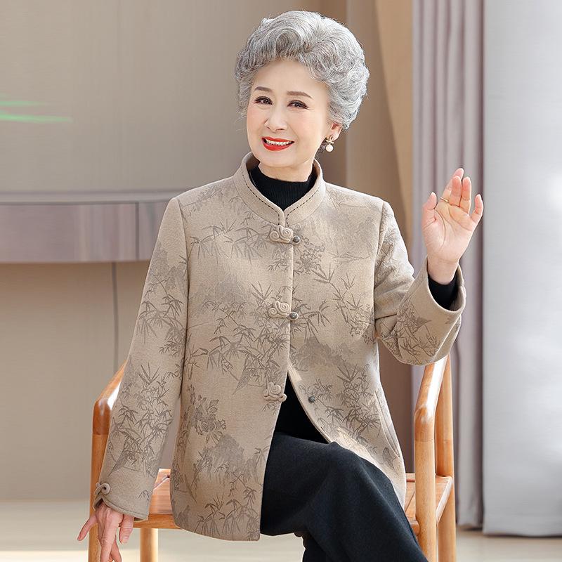 

Grandma s Autumn/Winter Chinese-Style Jacket for Middle-Aged and Elderly Women - Tang Suit Top 3XL (125-135 lbs)