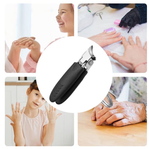 Angled Nail Clipper - Wide Jaw Anti-Splash Nail Cutter, Stainless Steel Ergonomic Curved Design, Multifunctional Toenail Trimmer for Home and Travel