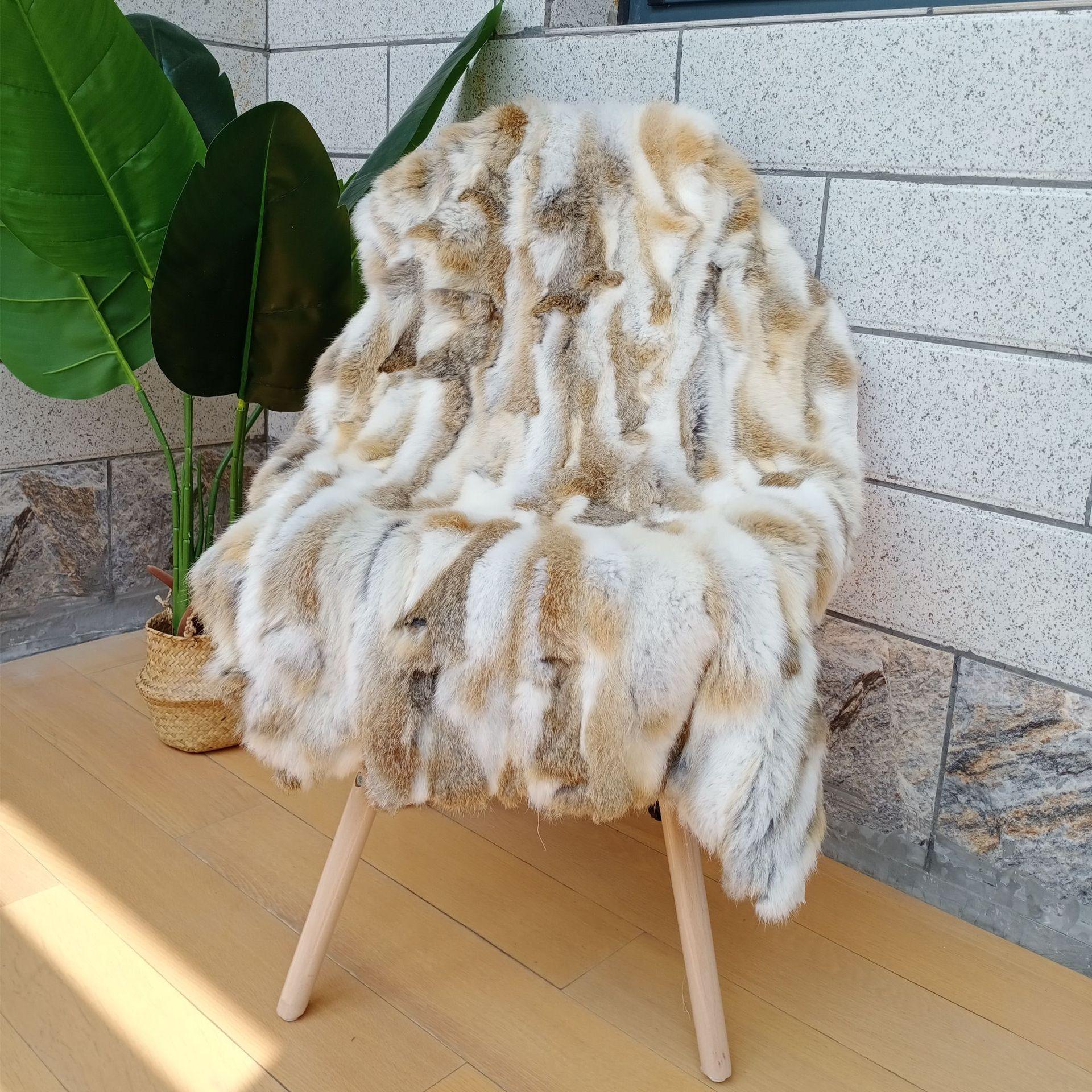 

Уютное одеяло из кроличьего меха - Идеальный подарок для модельной комнаты или зимний компаньон для сна в офисе 55x110 cm