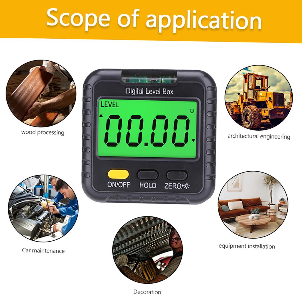 Digital Inclinometer 360 Degree Multi Purpose LCD Display Angle Finder Gauge Angle Measuring Tool for Construction Automobile Repair