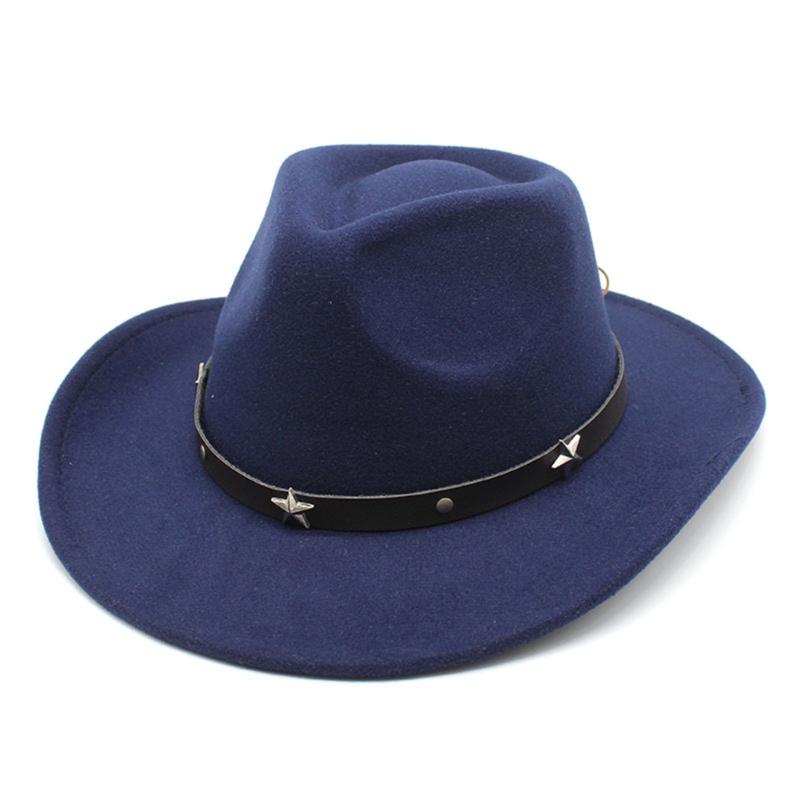 Lightweight Cowgirl Hat with Alloy Rivet Woman Ladies Cowboy Hat Party Western Style Hat Winter Outdoor Sunproof Hat