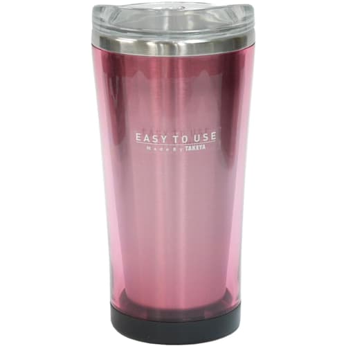 

Third Wave Stainless Steel Tumbler with Clear Lid, Pink, 370ml, Double Walled, Keeps Drinks Hot and Cold