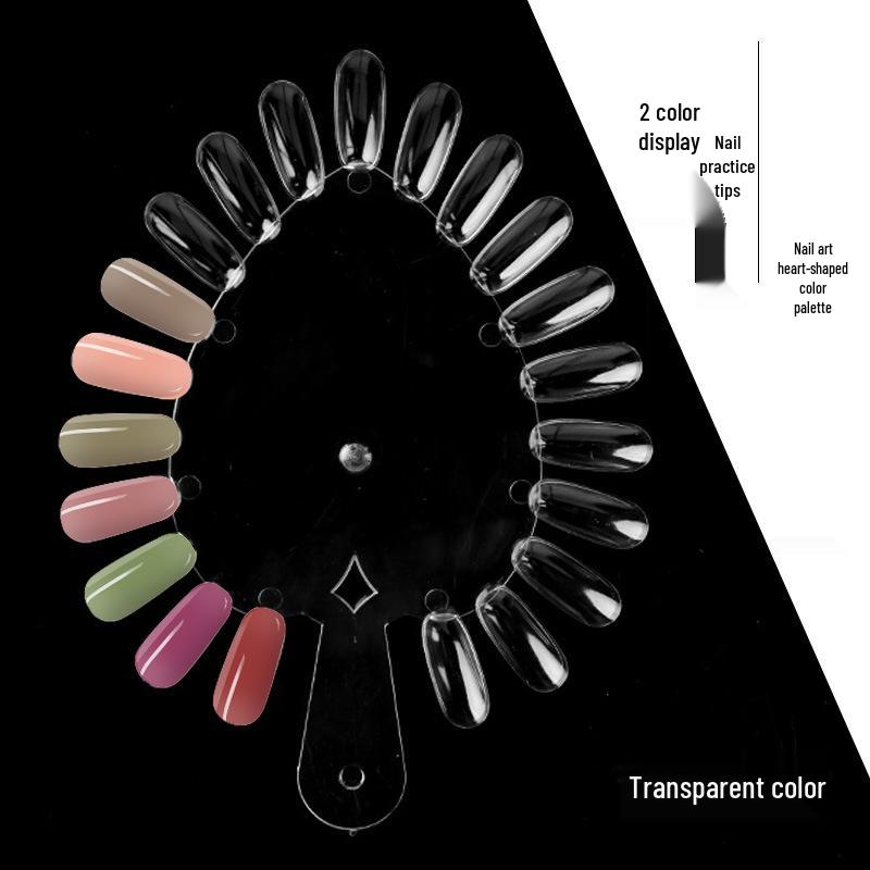 Heart-Shaped Nail Art Display: 21-Color Sample Board for Polish and Gel