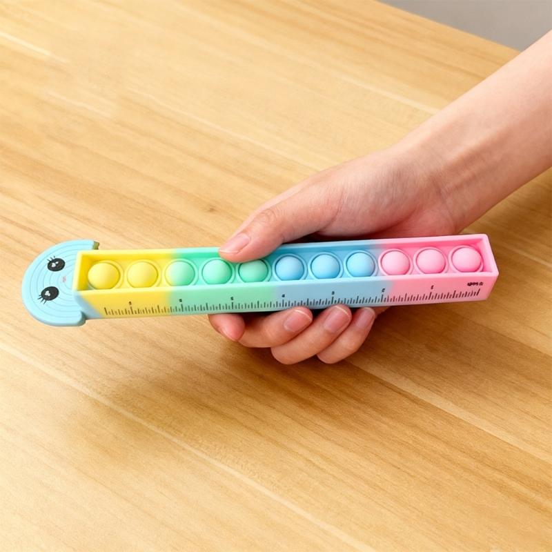 Silicone Press & Hold Ruler For Kids With Double Scale Measurement In Centimeters And Inches For Enhances Learning Gift