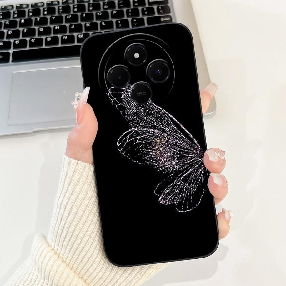 For Xiaomi Redmi 14C 4G Case Poco C75 Fashion Cherry Rose Flower Soft Silicone Cover On Redmi14C Bumper Redmi A4 A3 Pro 5G Funda