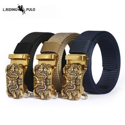 Men's Casual Nylon Fashion Belt with Alloy Automatic Buckle