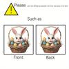 1/2pcs Easter Bunny Acrylic Flat Decorative Pendant, Keychain Pendant,Car Interior Decoration Pendant,Holiday Hanging Decoration