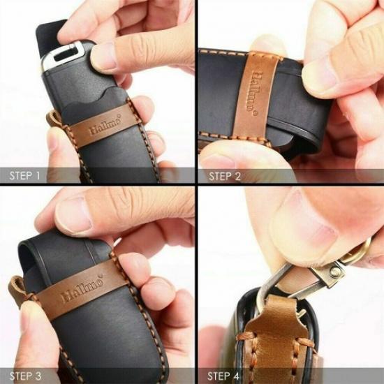 Leather 4 Button Smart Key Fob Cover Case Holder for GMC Sierra Canyon Yukon
