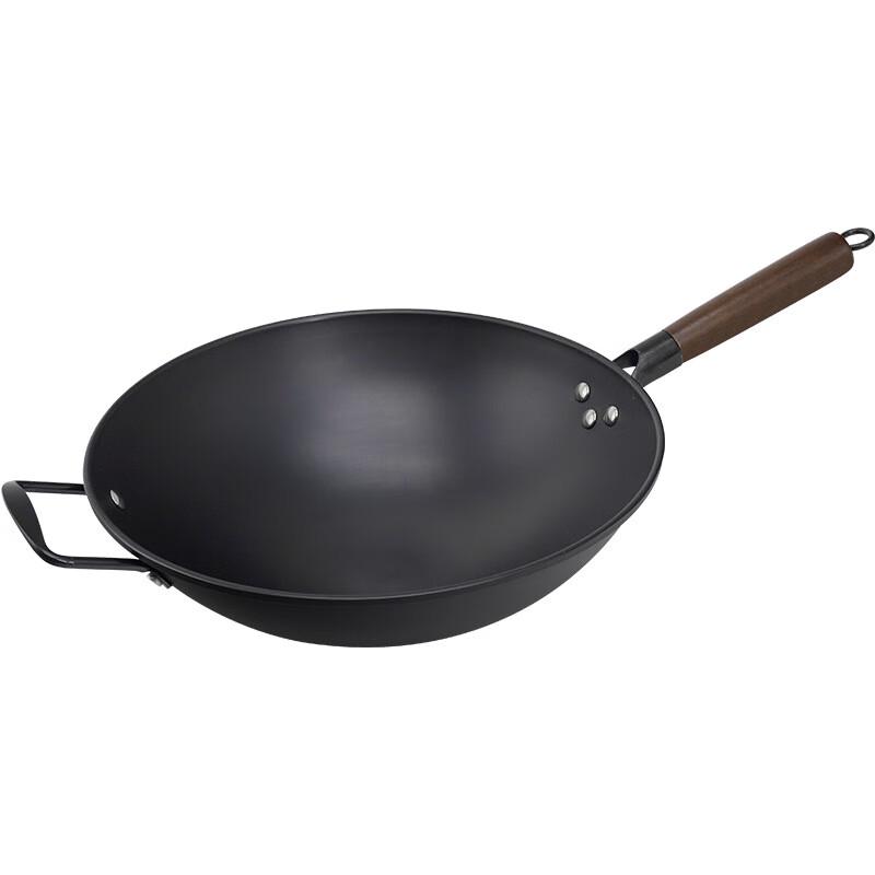 Hakka Nitrided Cast Iron Round-Bottom Wok 32cm