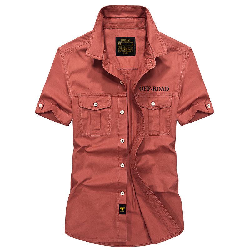 

Мужская удобная летняя хлопковая футболка с коротким рукавом в стиле кэжуал (Стиль 1751) M красный