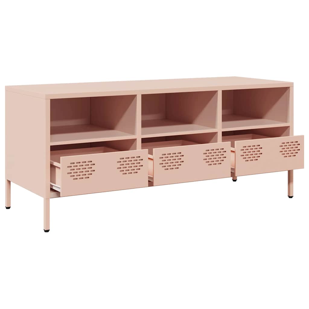 Vidaxl TV Cabinet, Pink, 101.5X39X43.5 Cm, Cold Rolled Steel