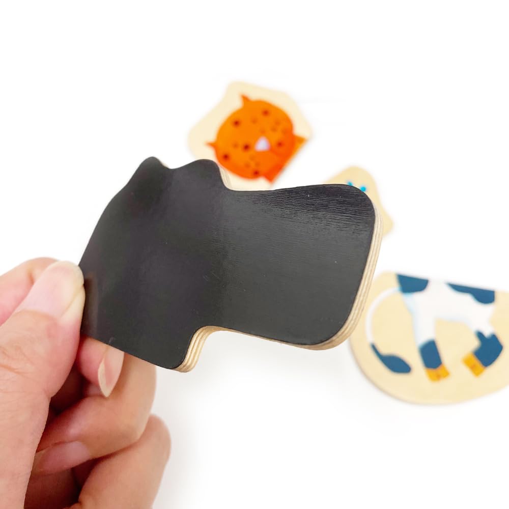 DJECO Crazy Animal Magnets, Educational Toy, Wooden Puzzle, Educational Magnetic Whiteboard, Nordic Montessori Style, Ages 2, 3, 4, 5, 6, Boys and