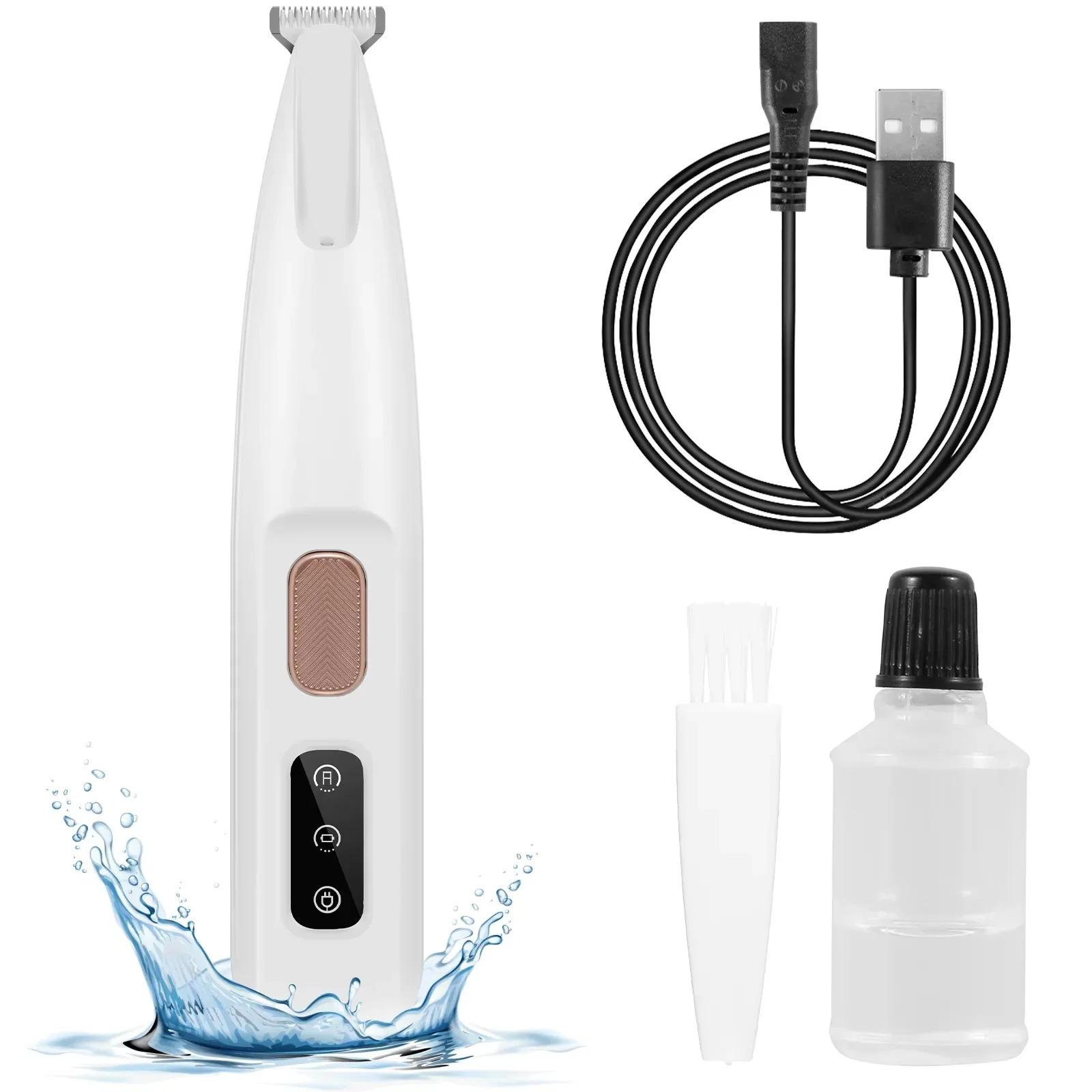 

Waterproof Pet Hair Trimmer Dog Paw Clipper with LED Light Display 18mm Wide Blade for Safe Home Grooming белый