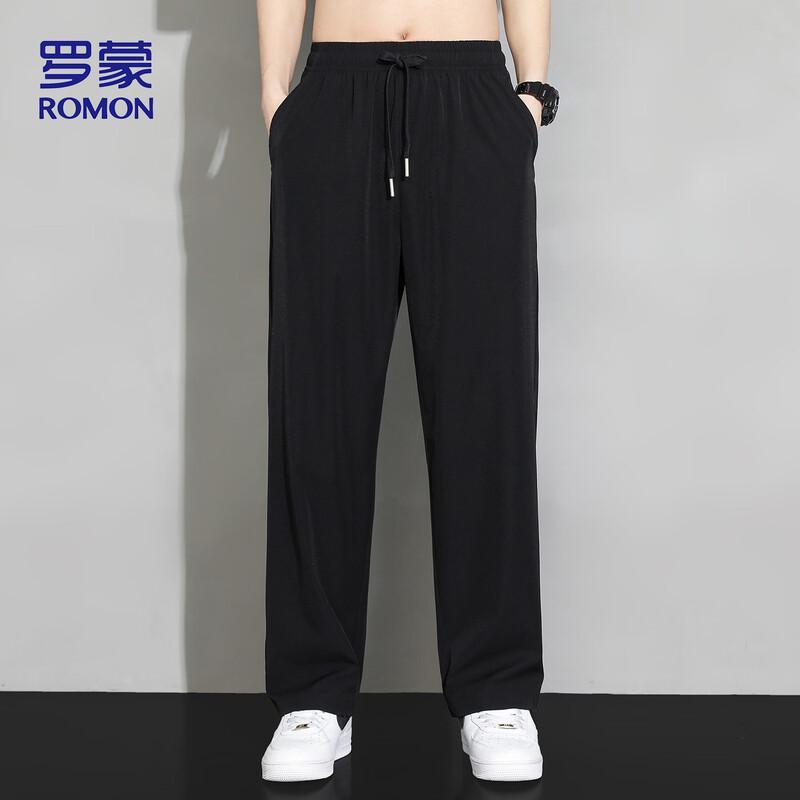 ROMON Men s Ice Silk Loose Straight Casual Pants XL